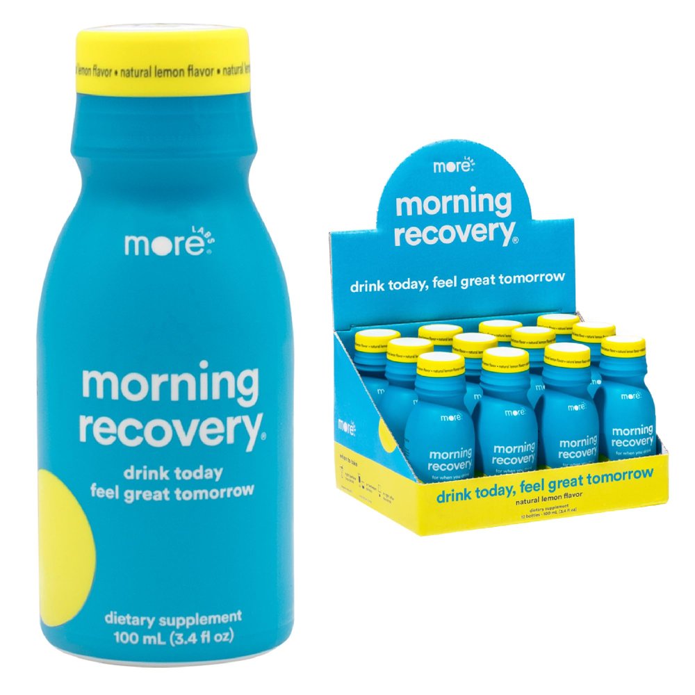 Morning Recovery DHM Electrolyte, Milk Thistle Drink Proprietary Formulation to Hydrate While Drinking, Non GMO, Vegan, Gluten-Free, Original Lemon, Pack of 12