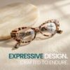 2SeeLife Oversized Cat Eye Reading Glasses for Women Medium-Large Fit, Sturdy Frame, Spring Hinges, Premium Cateye Readers, Clear Tortoise, +1.25 view 4