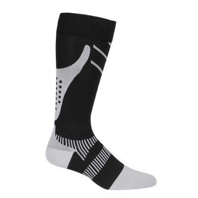 NuVein Compression Socks, 15-20 mmHg Support for Athletic Performance and Medical Recovery, Knee High, Closed Toe, Silver on Black, Large