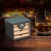 Bey-Berk 4-Drawer 60-Cigar Humidor, Carbon Fiber Design with Spanish Cedar Lined Cabinet and Glass Door, External Hygrometer and Humidistat, Black view 2