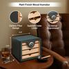 Bey-Berk 4-Drawer 60-Cigar Humidor, Carbon Fiber Design with Spanish Cedar Lined Cabinet and Glass Door, External Hygrometer and Humidistat, Black view 3