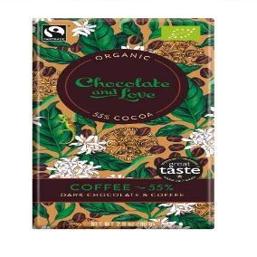 5 x Chocolate and Love Organic Dark Chocolate & Coffee 2.82 oz