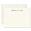 14 & Orange Ecru Traditional Personalized Flat Note Cards  4 1/8 inches x 5 1/2 inches, Heavyweight Stock, Matching Envelopes, (Set of 10), by Fine Stationery view 1