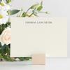14 & Orange Ecru Traditional Personalized Flat Note Cards  4 1/8 inches x 5 1/2 inches, Heavyweight Stock, Matching Envelopes, (Set of 10), by Fine Stationery view 4