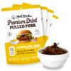 Meat Shredz - Premium Dried Pulled Pork (Carolina BBQ - Sweet Mustard, 4 Pack) | Gluten Free | High Protein & Low Sugar | Bacon Bits | Dehydrated Backpacking & Camping Food | Shredded, Dried Jerky Chew Snack view 1