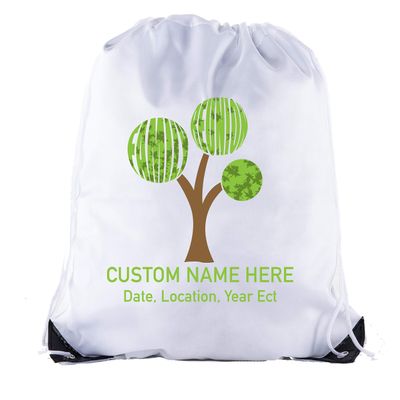 Family Tree with Custom Name and Date-Family Reunion Party Favor Bags - 10PK White CE2500FAM S11