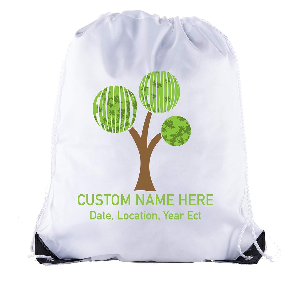 Family Tree with Custom Name and Date-Family Reunion Party Favor Bags - 10PK White CE2500FAM S11