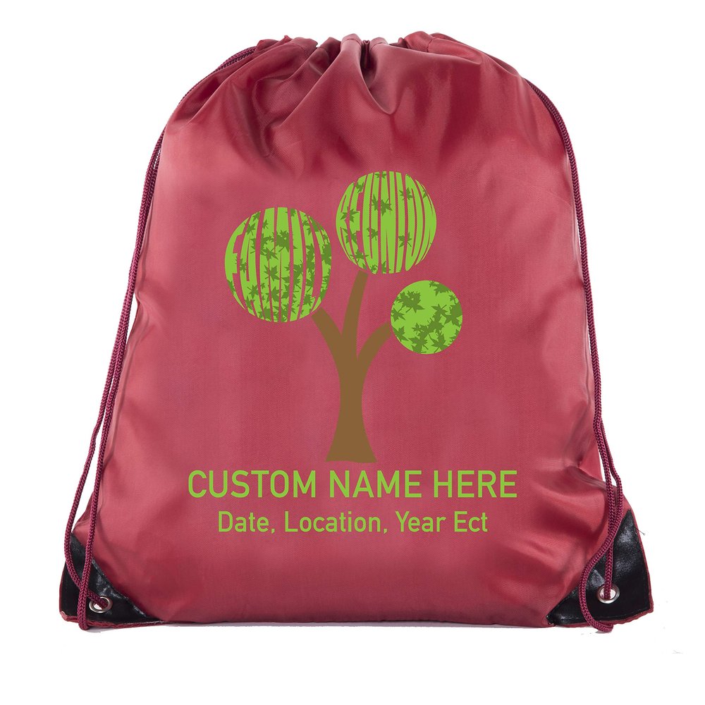 Family Tree with Custom Name and Date-Family Reunion Party Favor Bags - 10PK Maroon CE2500FAM S11