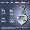 Divoti Deep Custom Laser Engraved Adorable Heart 316L Medical Alert Charm / Medical ID Charm w/ Lobster Clasp-White view 2