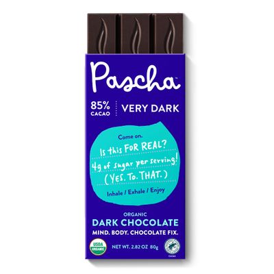 Pascha Organic Dark Chocolate Bars, 85% Cacao, UTZ, Gluten Free & Non GMO, 2.82 oz (Pack of 10)