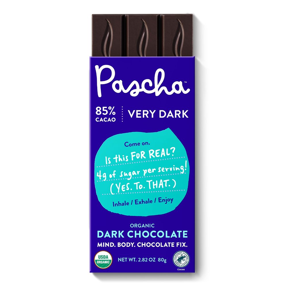 Pascha Organic Dark Chocolate Bars, 85% Cacao, UTZ, Gluten Free & Non GMO, 2.82 oz (Pack of 10)