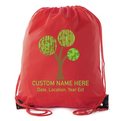 Family Tree with Custom Name and Date-Family Reunion Party Favor Bags - 10PK Red CE2500FAM S11