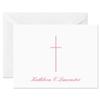 14 & Orange Touch of Pink Cross Personalized Note Cards  4 1/8 inches x 5 1/2 inches, Heavyweight Stock, Matching Envelopes, (Set of 10), by Fine Stationery view 1