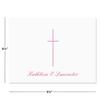 14 & Orange Touch of Pink Cross Personalized Note Cards  4 1/8 inches x 5 1/2 inches, Heavyweight Stock, Matching Envelopes, (Set of 10), by Fine Stationery view 2