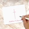 14 & Orange Touch of Pink Cross Personalized Note Cards  4 1/8 inches x 5 1/2 inches, Heavyweight Stock, Matching Envelopes, (Set of 10), by Fine Stationery view 3