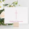 14 & Orange Touch of Pink Cross Personalized Note Cards  4 1/8 inches x 5 1/2 inches, Heavyweight Stock, Matching Envelopes, (Set of 10), by Fine Stationery view 4