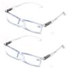 2 Pairs Lightweight Transparent Clear Rectangular Unisex Readers with Spring Hinge - Reading Glasses (2 Clear, 2.75) view 2