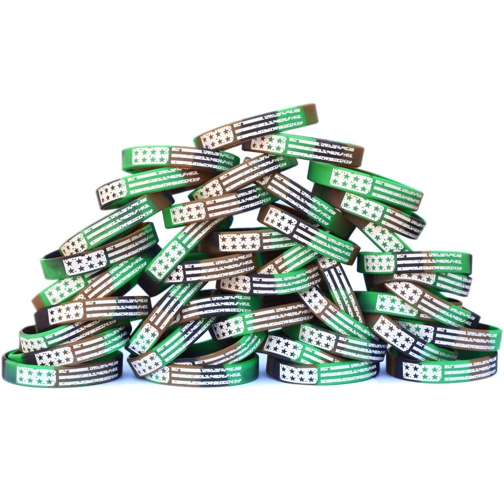 SayitBands Fifty (50) Camo Vintage Flag Wristbands