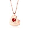 LinnaLove Heart Epilepsy Necklace Rose Gold Medical Alert Necklace for Women with Epilepsy(RG) view 1