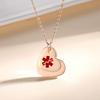 LinnaLove Heart Epilepsy Necklace Rose Gold Medical Alert Necklace for Women with Epilepsy(RG) view 3