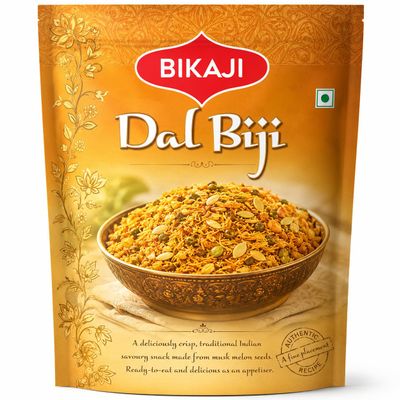 BIKAJI Dal Biji Namkeen 200g Pouch | Traditional Indian Crunchy Snack Mix Made with Lentils & Gram Flour | Mildly Spiced Savory Namkeen | Ready-to-Eat Tea Time Snack | Authentic Bikaneri Style Snack 7.05 oz