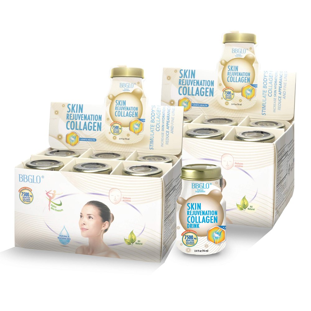 BBGLO Skin Rejuvenation Collagen Drink - Anti Aging Complex, 2.4 fl. Oz (12 Bottles, Joint)