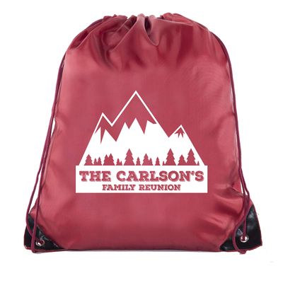 Mountains with Custom Name - Family Reunion Party Favor Bags - 10PK Maroon CE2500FAM S21B