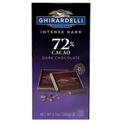 GHIRARDELLI INTENSE DARK 72% Cacao Chocolate Bars, 3.5 oz Bar (Pack of 12) Premium Dark Chocolate with Mocha & Berry Notes