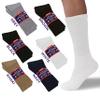 12 pairs Extra Wide Diabetic Cotton Socks -Big & Tall Non-Binding, Crew Socks (Size 10-15) Grey view 2