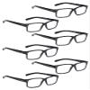 LUR READING GLASSES 6 Pack Spring Hinge Comfort Plastic Readers (Black) view 1