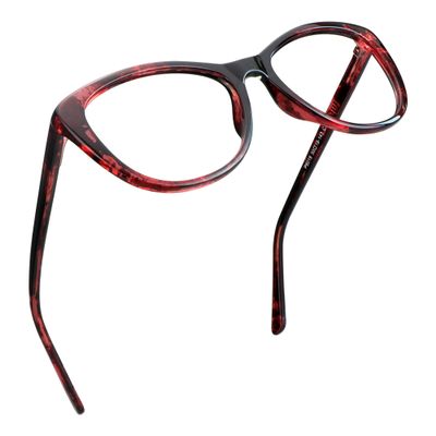 LifeArt Reading Glasses with Flexible Spring Hinge,Blue Light Blocking Glasses for Women+0.00(No Magnification)