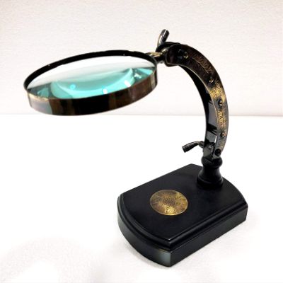 Antique Brass Movable Magnifying Glass Vintage Nautical Table Decor Magnifier Office Decor