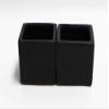 A Set of 2 Succulents 2" in Black Square Pots 3" Each with Polished River Rocks view 2