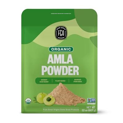 FGO Organic Amla Powder, 2 Pound / 32oz, USDA Organic Indian Gooseberry (Amalaki), Non-GMO, Natural Vitamin C - 100% Raw and Natural (Pack of 1)