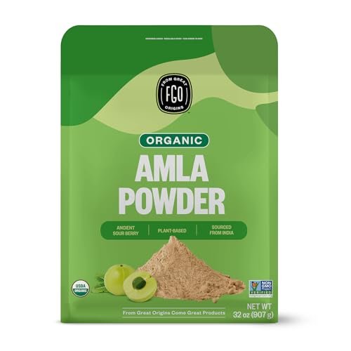 FGO Organic Amla Powder, 2 Pound / 32oz, USDA Organic Indian Gooseberry (Amalaki), Non-GMO, Natural Vitamin C - 100% Raw and Natural (Pack of 1)