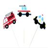 12 Count - Emergency Vehicle Cupcake Toppers - Firetruck Cupcake Toppers, Ambulance Cupcake Toppers, Police Car Cupcake Toppers view 1