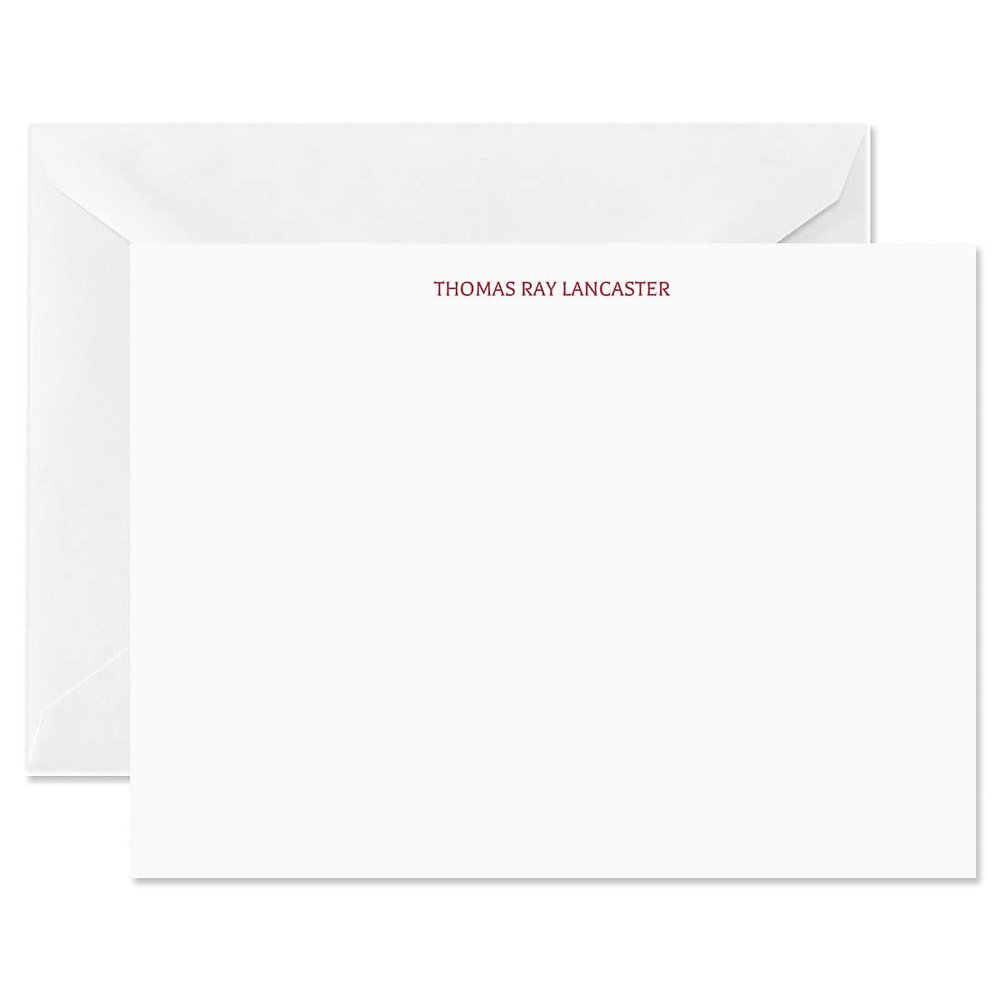 14 & Orange Circles Personalized Flat Note Cards 4 1/8 inches x 5 1/2 inches, Heavyweight Stock, Matching Envelopes, (Set of 10), by Fine Stationery
