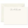 14 & Orange Ecru Classic Script Personalized Flat Note Cards  4 1/8 inches x 5 1/2 inches, Heavyweight Stock, Matching Envelopes, (Set of 10), by Fine Stationery view 1