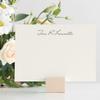 14 & Orange Ecru Classic Script Personalized Flat Note Cards  4 1/8 inches x 5 1/2 inches, Heavyweight Stock, Matching Envelopes, (Set of 10), by Fine Stationery view 4