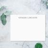 14 & Orange White Modern Type Personalized Flat Note Cards  4 1/8 inches x 5 1/2 inches, Heavyweight Stock, Matching Envelopes, (Set of 10), by Fine Stationery view 1