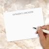14 & Orange White Modern Type Personalized Flat Note Cards  4 1/8 inches x 5 1/2 inches, Heavyweight Stock, Matching Envelopes, (Set of 10), by Fine Stationery view 4