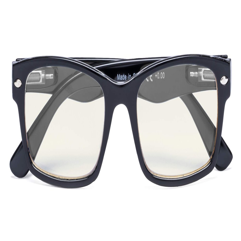CessBlu Blue Light Filter Eyeglasses Readers,Anti Blue Rays,UV Protection,Computer Reading Glasses for Men Women(Black) +0.5