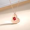 LinnaLove Heart Medical Alert Necklace for Women with Engraving Blood THINNER(RG) view 3