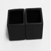 A Set of 3 Succulents 2" in Black & White Square Pots 3" Each with Polished River Rocks view 2