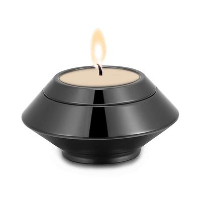 Cremation Urns for Ashes Stainless Steel Candle Holder Keepsake Urns for Ashes for Loved one Free Engraved (Black)