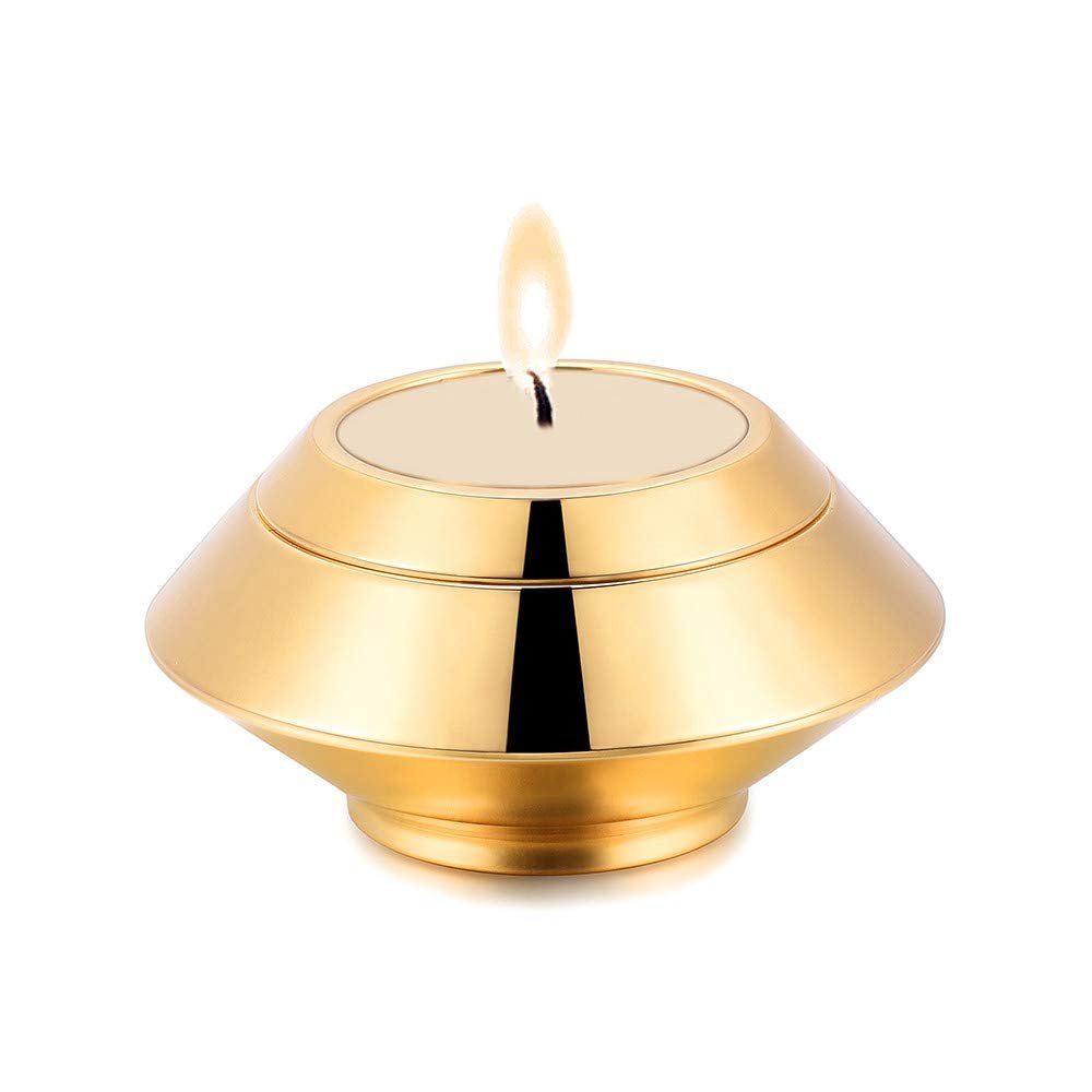 Cremation Urns for Ashes Stainless Steel Candle Holder Keepsake Urns for Ashes for loved one free engraved (Gold)