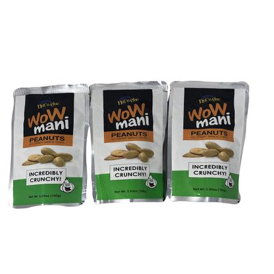 Wow Mani Peanuts with Crispy Garlic Chips Pack of 3