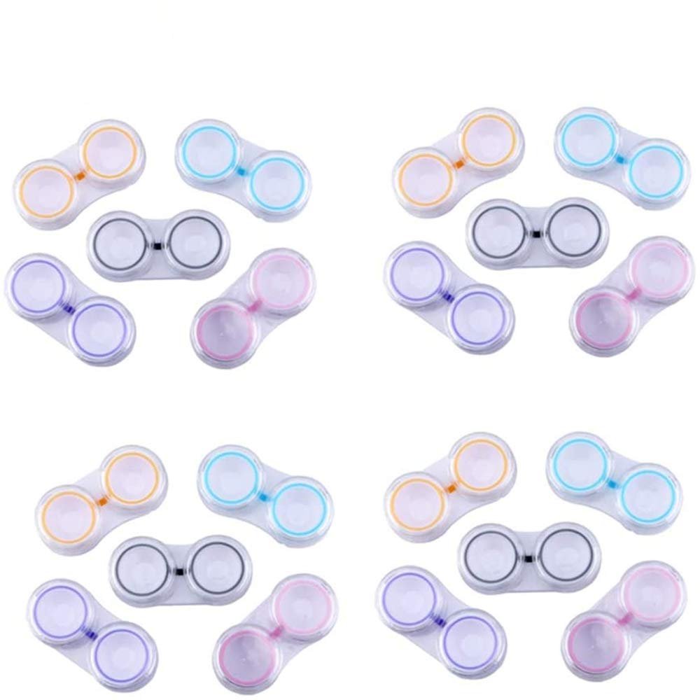 Dhoptical 20PCS contact lens case colorful case Prevent leakage