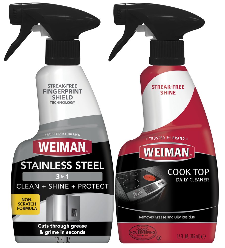 Weiman Stainless Steel Cleaner & Cooktop Daily Cleaner - 12 Ounce - Kitchen Appliance Cleaner Kit