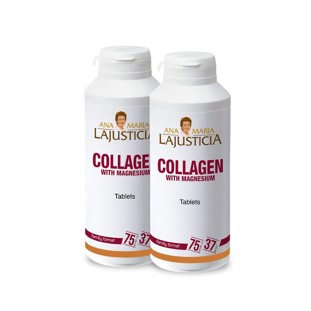 2 Pack Ana Maria LaJusticia Collagen with Magnesium - 450 Tabs - Rejuvenate Your Skin - Strengthen Your Nervous System - Keep Bones and Teeth in Good Condition - Spain